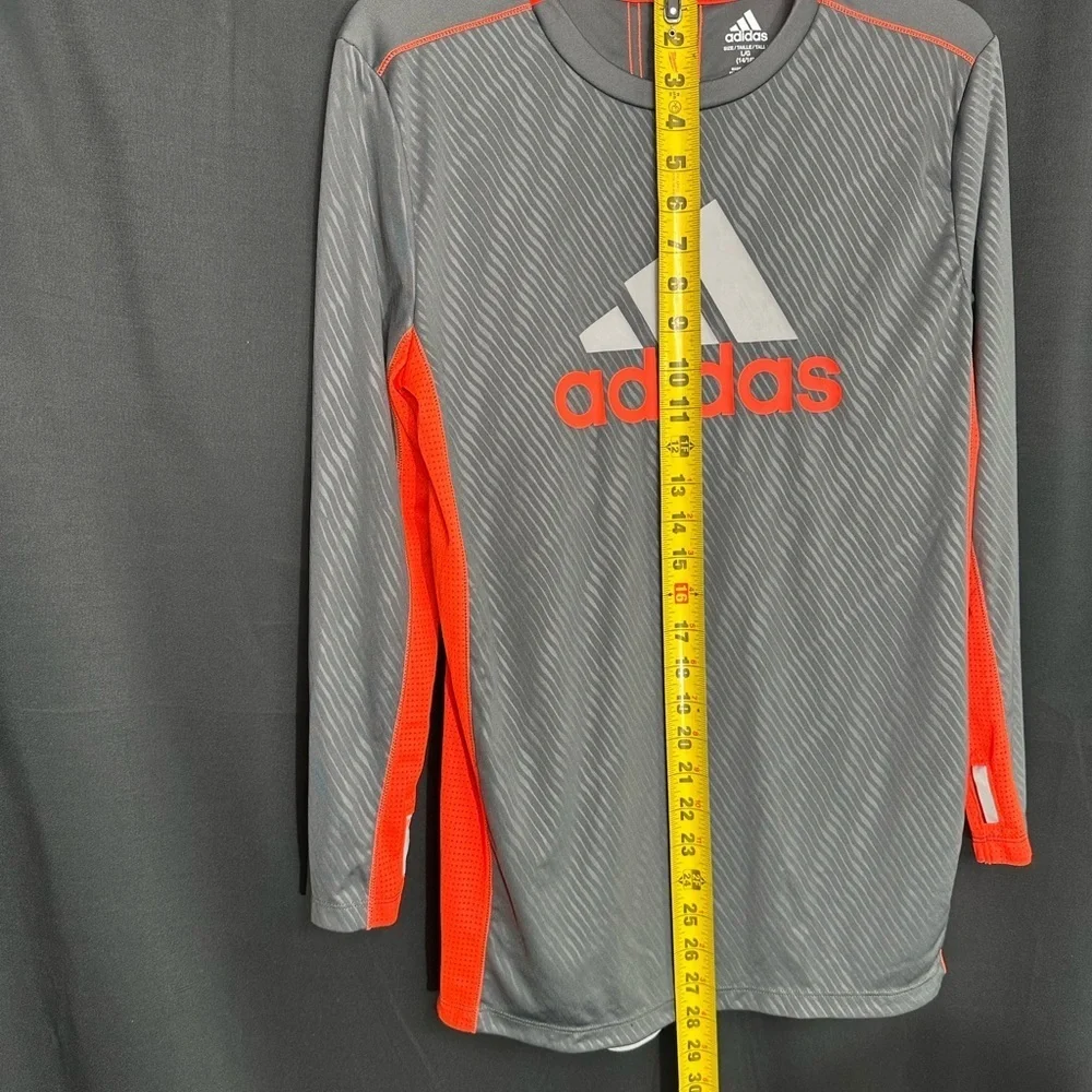 Adidas Gray and Red Long Sleeve Shirt size 14/16 pre owned Exellent condition